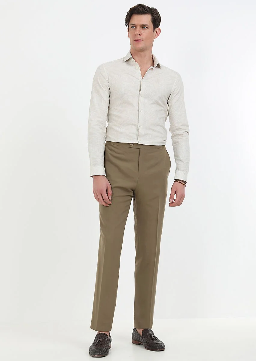 Mink Plain Cotton Blended Suit - 5