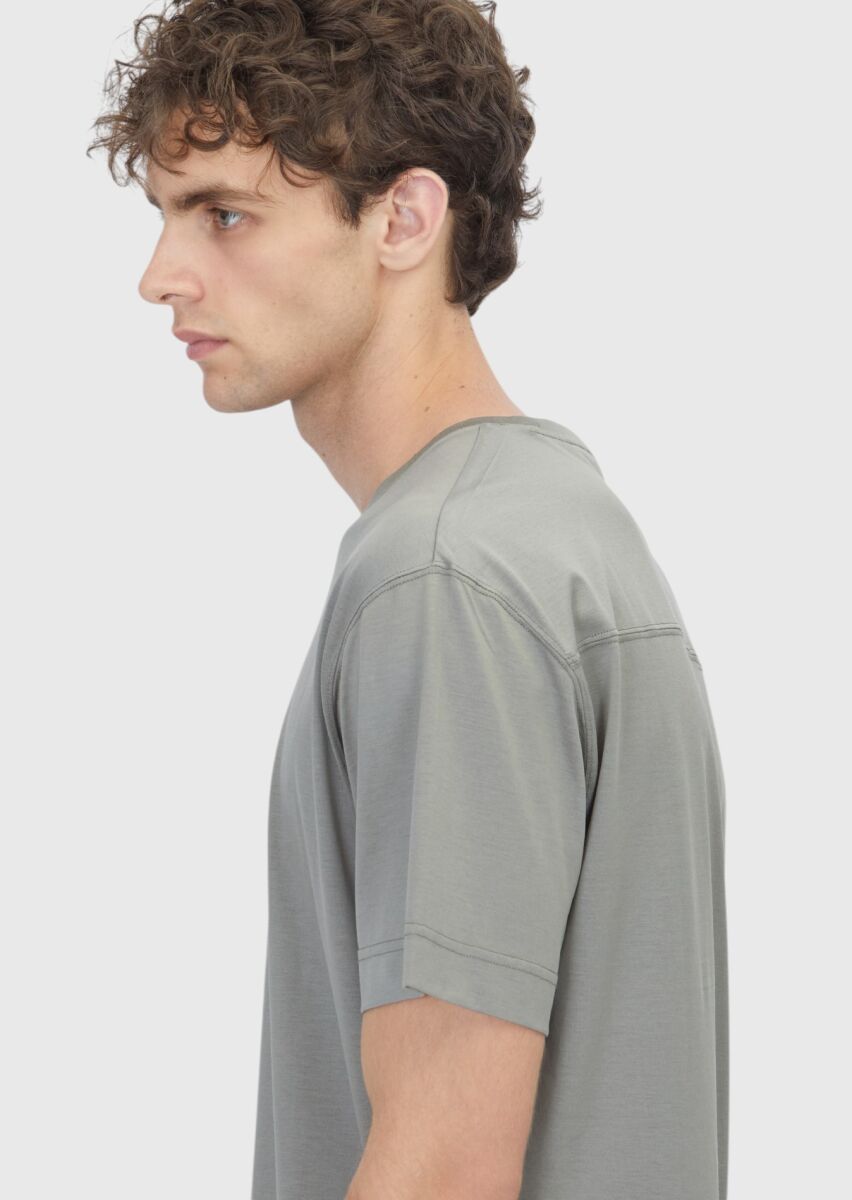 Mink Plain Cotton Blended T-Shirt - 4