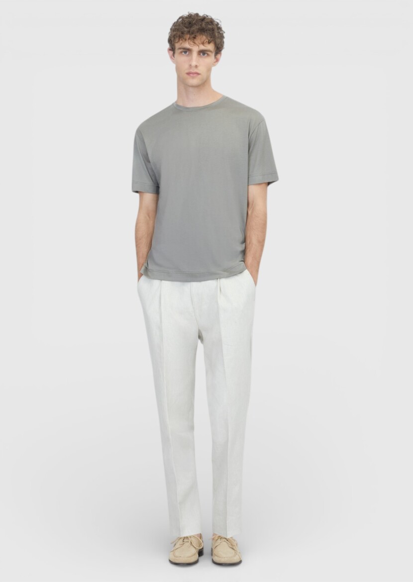 Mink Plain Cotton Blended T-Shirt - RAMSEY