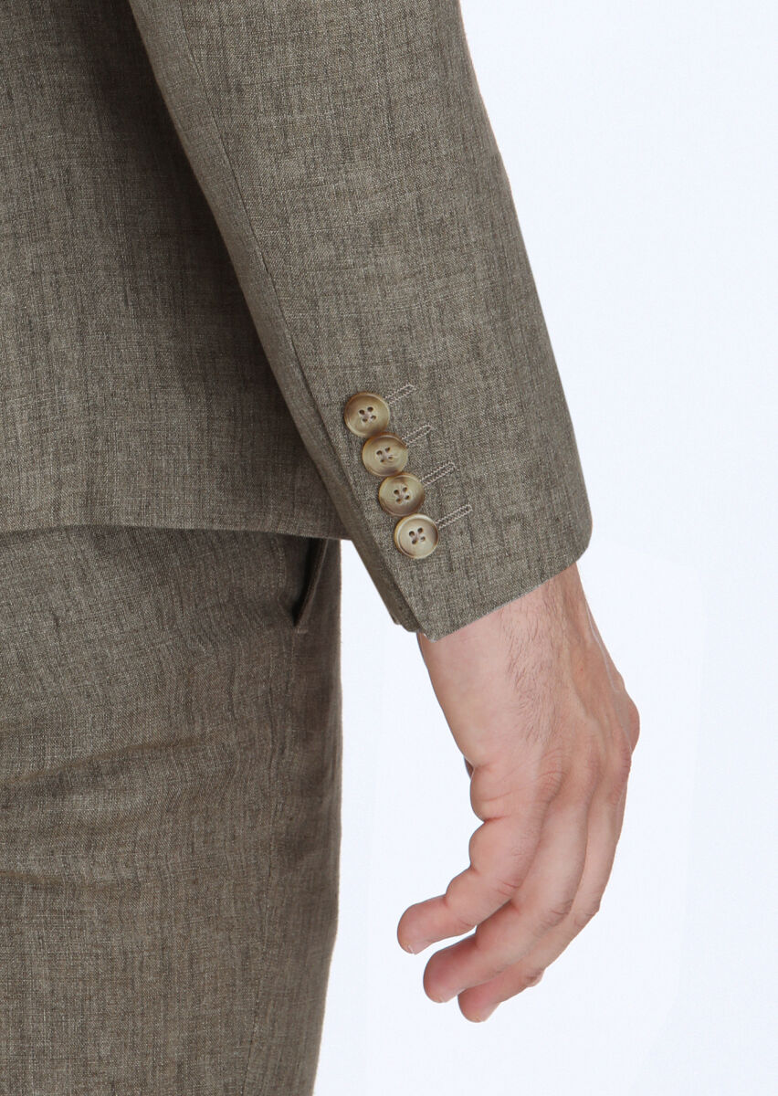 Mink Plain Zeroweight Slim Fit 100% Linen Suit - 6