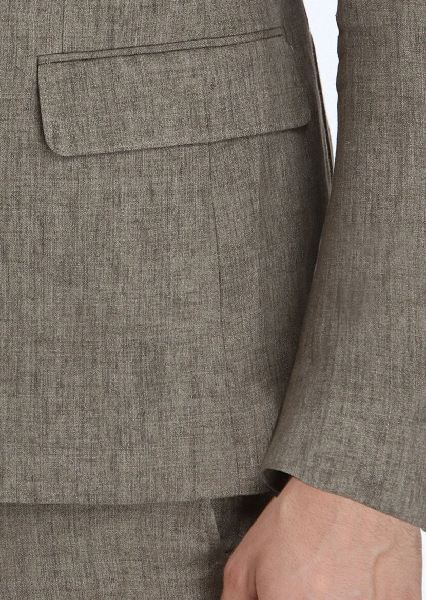 Mink Plain Zeroweight Slim Fit 100% Linen Suit - 5