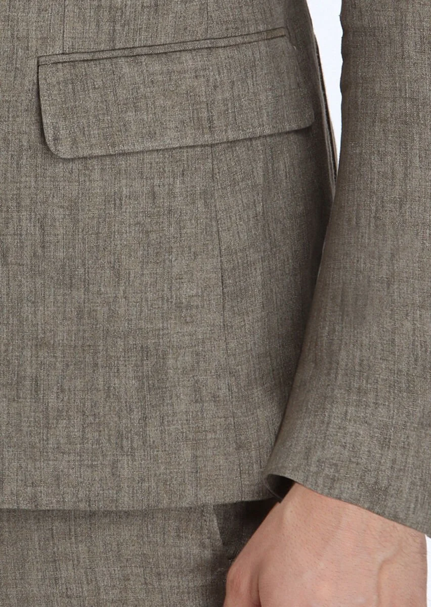 Mink Plain Zeroweight Slim Fit 100% Linen Suit - 5