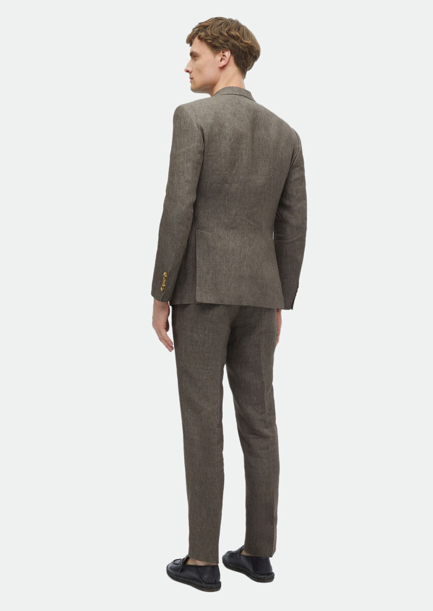 Mink Plain Zeroweight Slim Fit 100% Linen Suit - 9