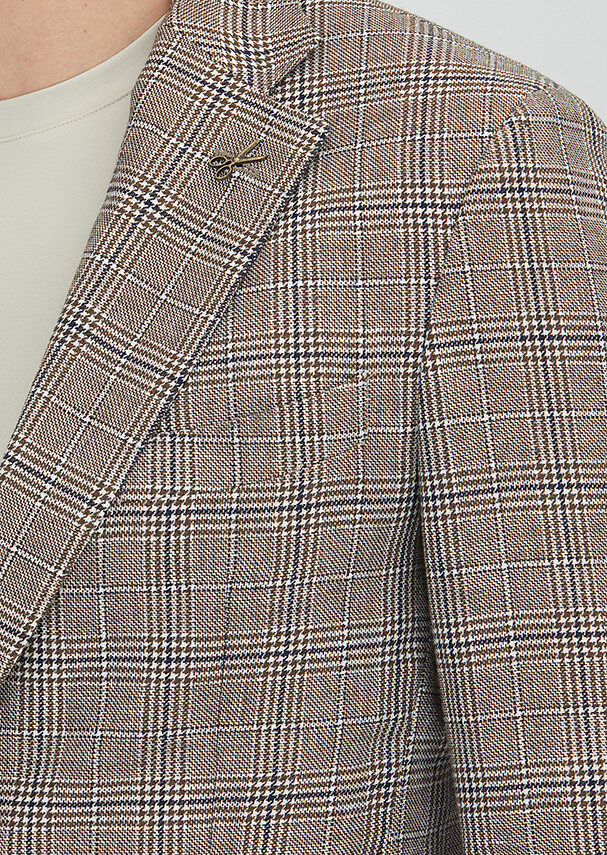 Mink Plain Zeroweight Slim Fit Wool Blended Jacket - 3