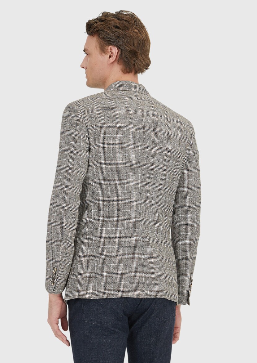 Mink Plain Zeroweight Slim Fit Wool Blended Jacket - 4