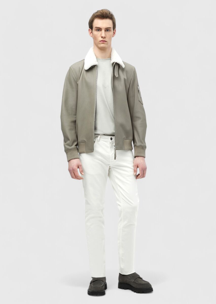 Mink Regular Fit Casual Leather Leather Coat - 2