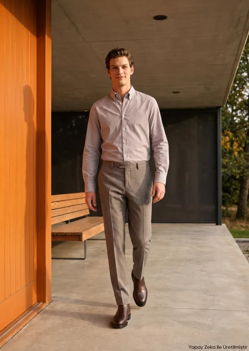Mink Regular Fit Classical 100% Wool Trousers - RAMSEY