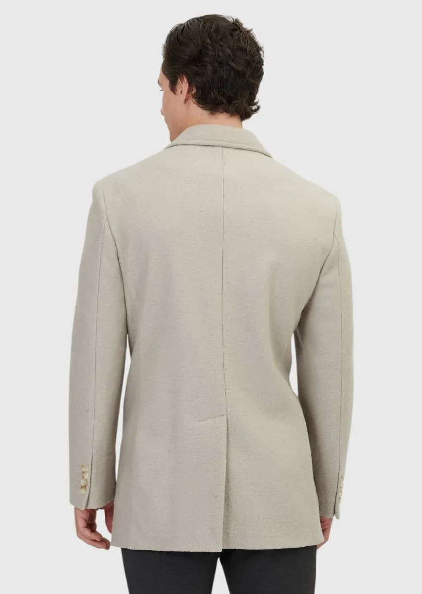 Mink Regular Fit Double Breasted Collar Casual Weaving Coat - 5