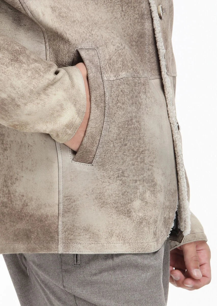 Mink Regular Fit Leather Jacket - 4