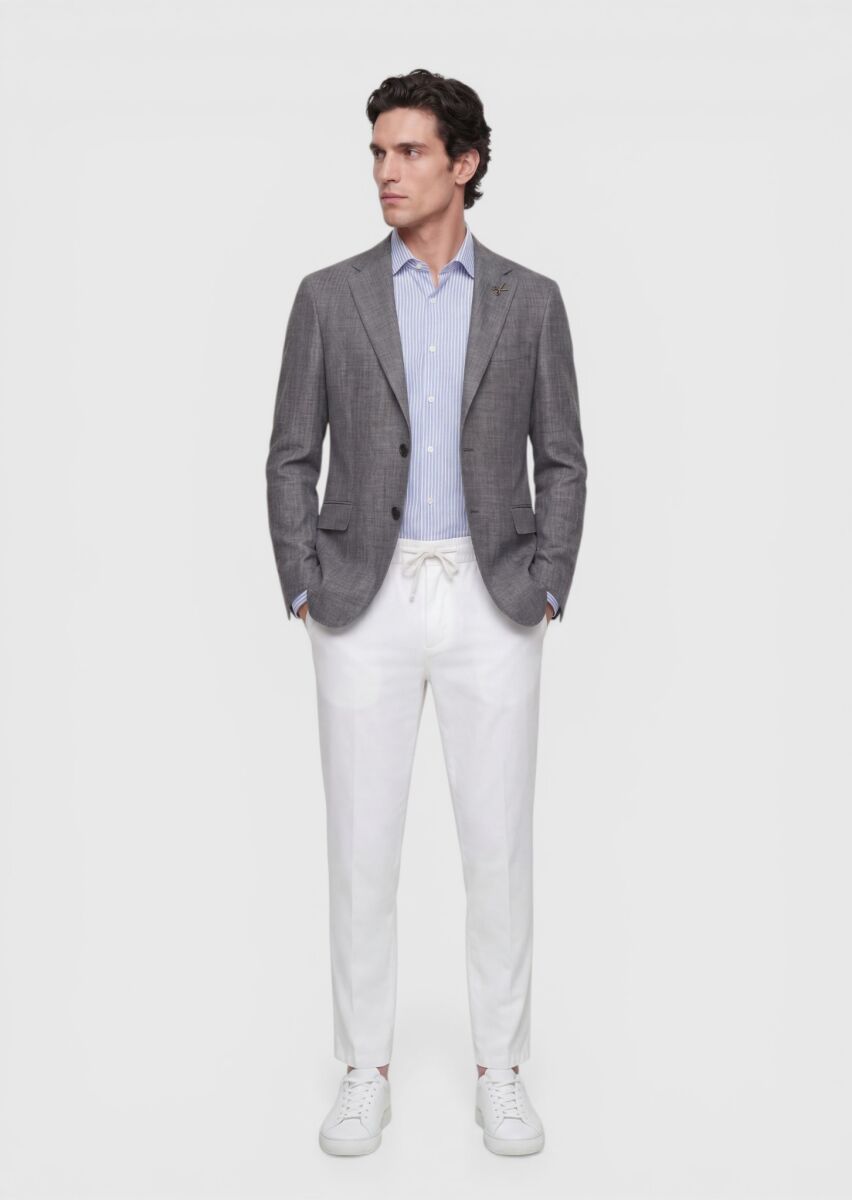 Mink Regular Fit Silk Blended Jacket - 2