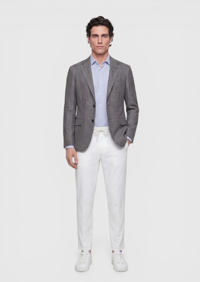 Mink Regular Fit Silk Blended Jacket - 4