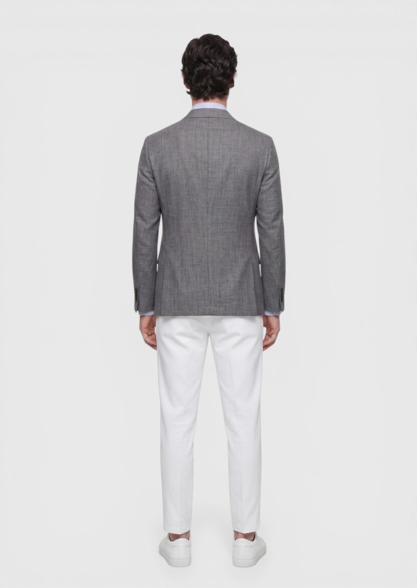 Mink Regular Fit Silk Blended Jacket - 5