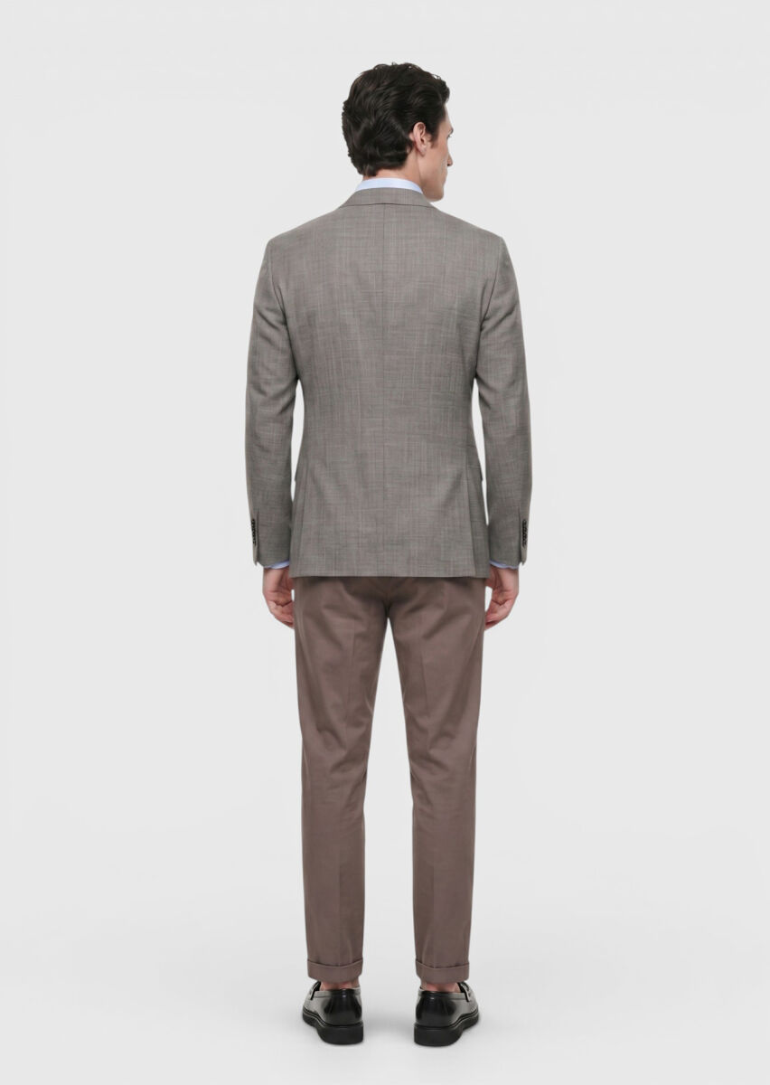 Mink Regular Fit Silk Blended Jacket - 5