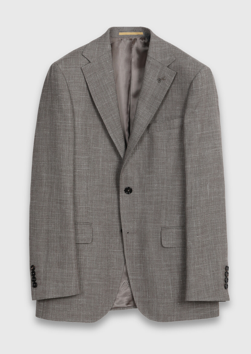 Mink Regular Fit Silk Blended Jacket - 6