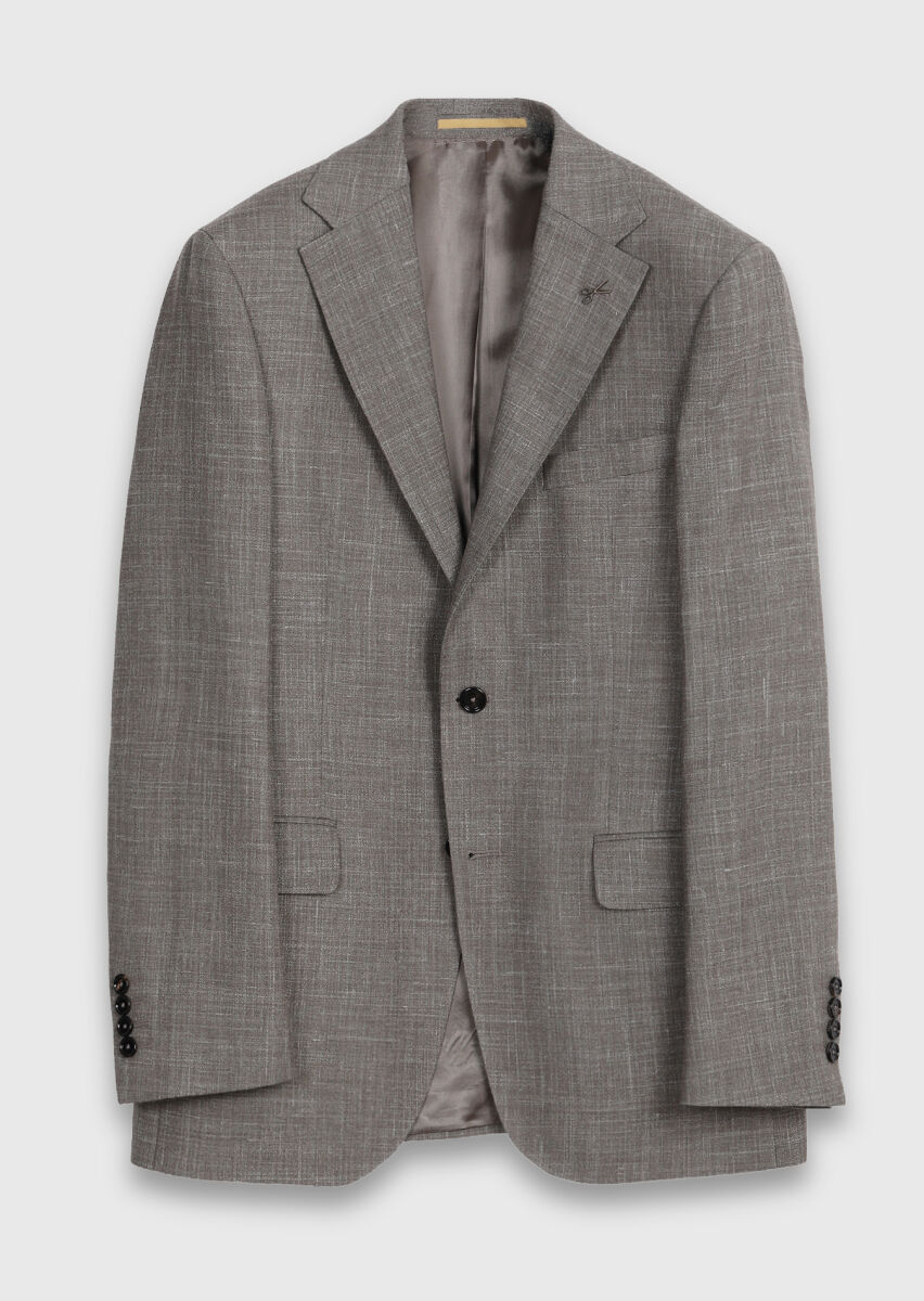 Mink Regular Fit Silk Blended Jacket - 6