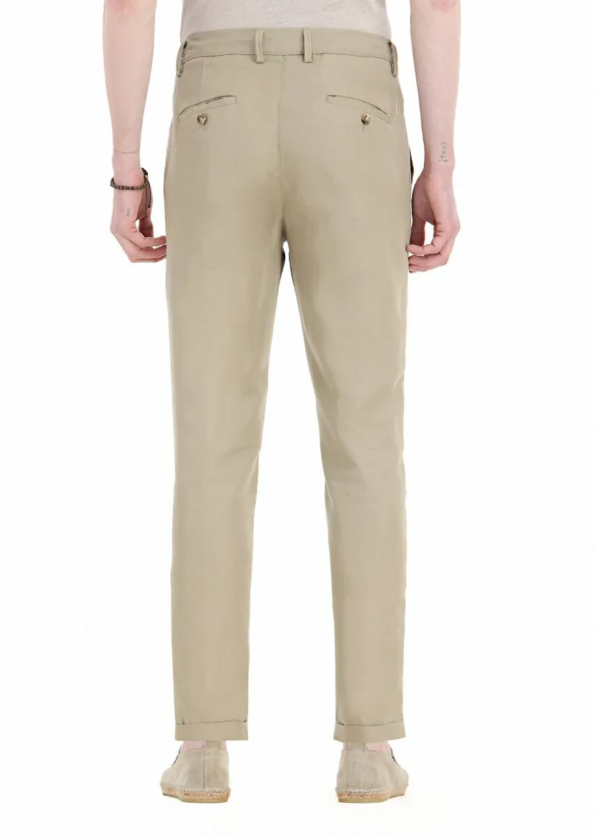 Mink Weaving Jogging Fit Casual Linen Blended Trousers - 4