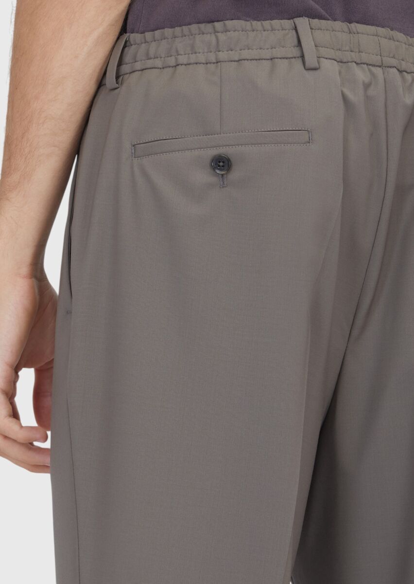 Mink Weaving Jogging Fit Casual Wool Blended Trousers - 4
