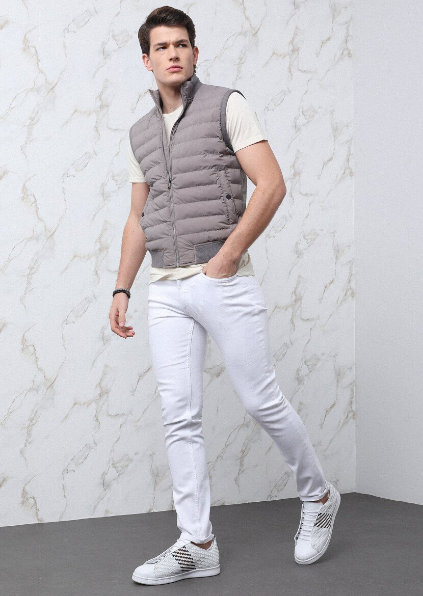 Mink Weaving Puffer Vest - 1