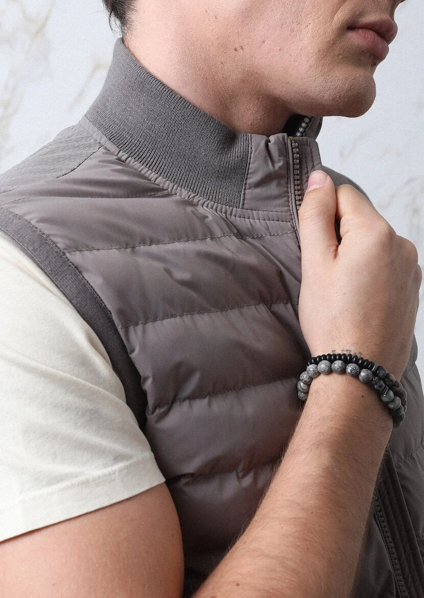 Mink Weaving Puffer Vest - 4