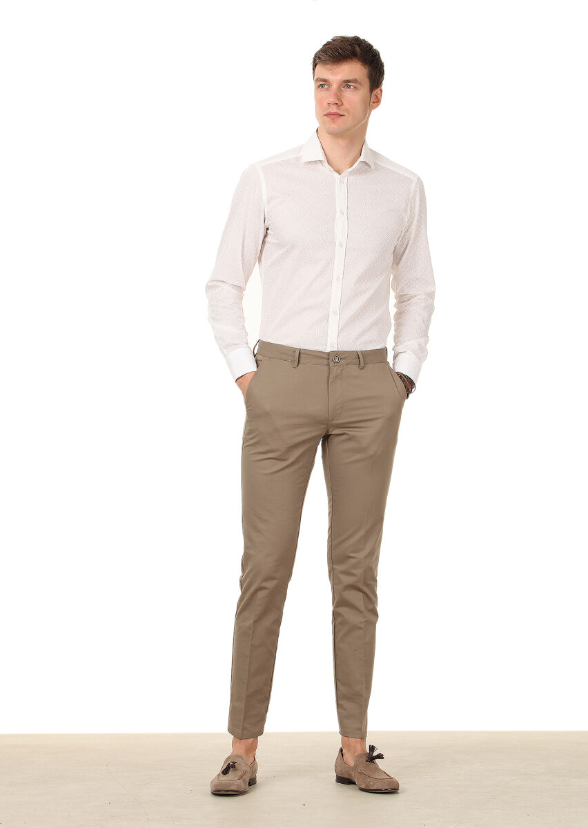 Mink Weaving Regular Fit Casual Cotton Blended Trousers - 1