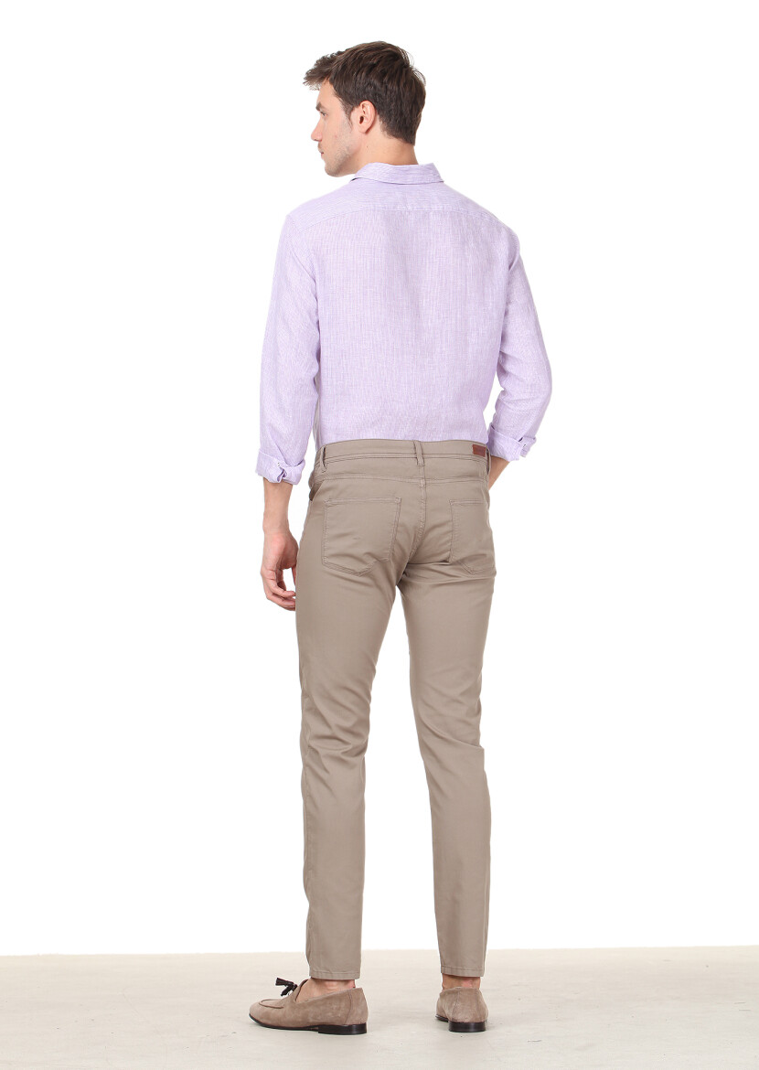 Mink Weaving Regular Fit Casual Cotton Blended Trousers - 4