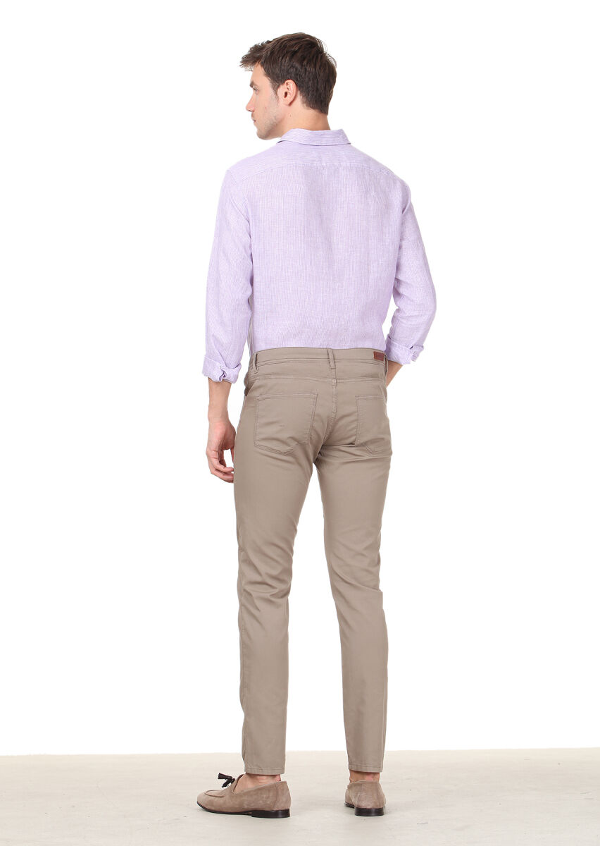 Mink Weaving Regular Fit Casual Cotton Blended Trousers - 4