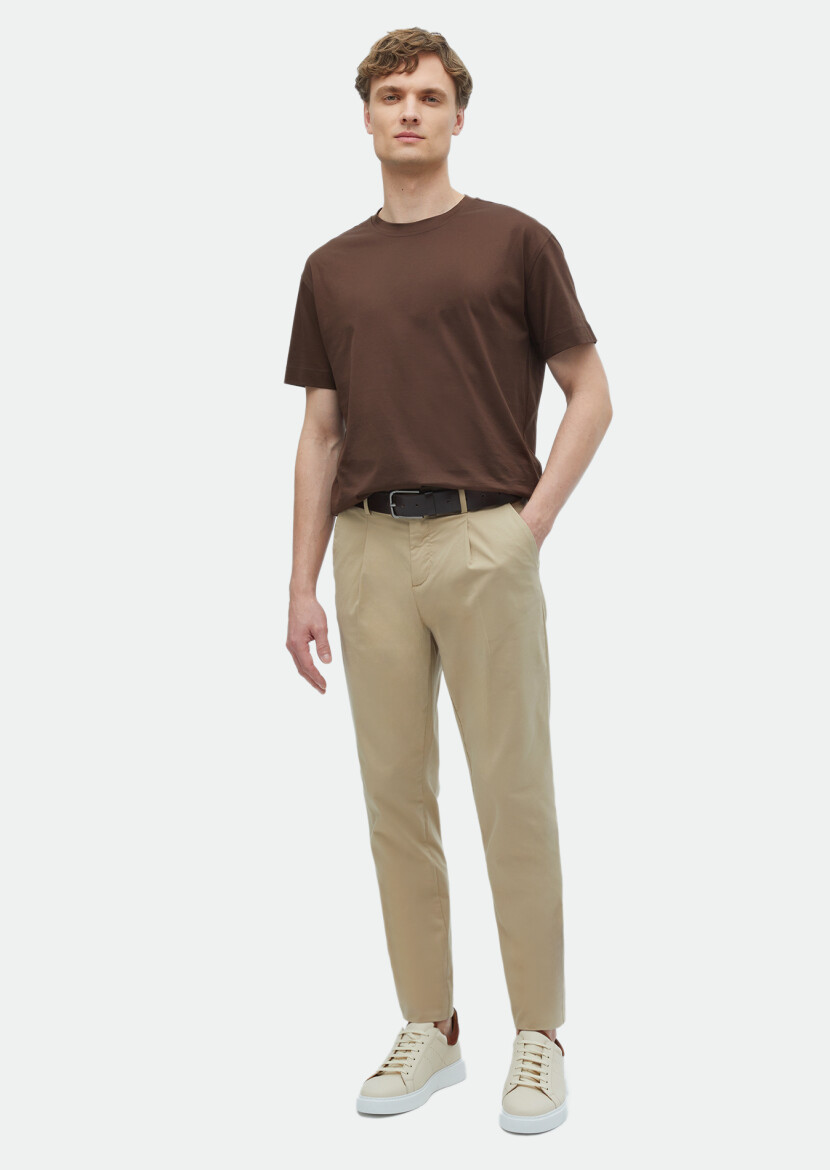 Mink Weaving Regular Fit Casual Cotton Blended Trousers 