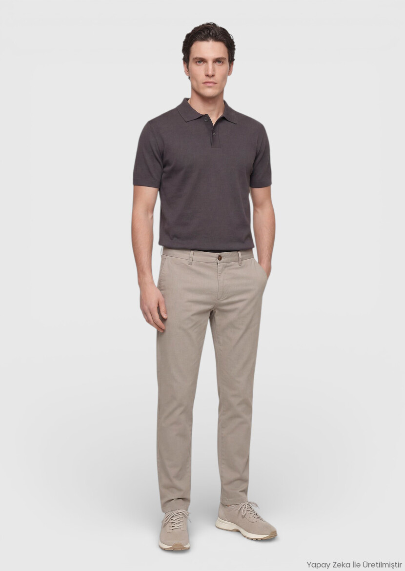 Mink Weaving Regular Fit Casual Cotton Blended Trousers - RAMSEY