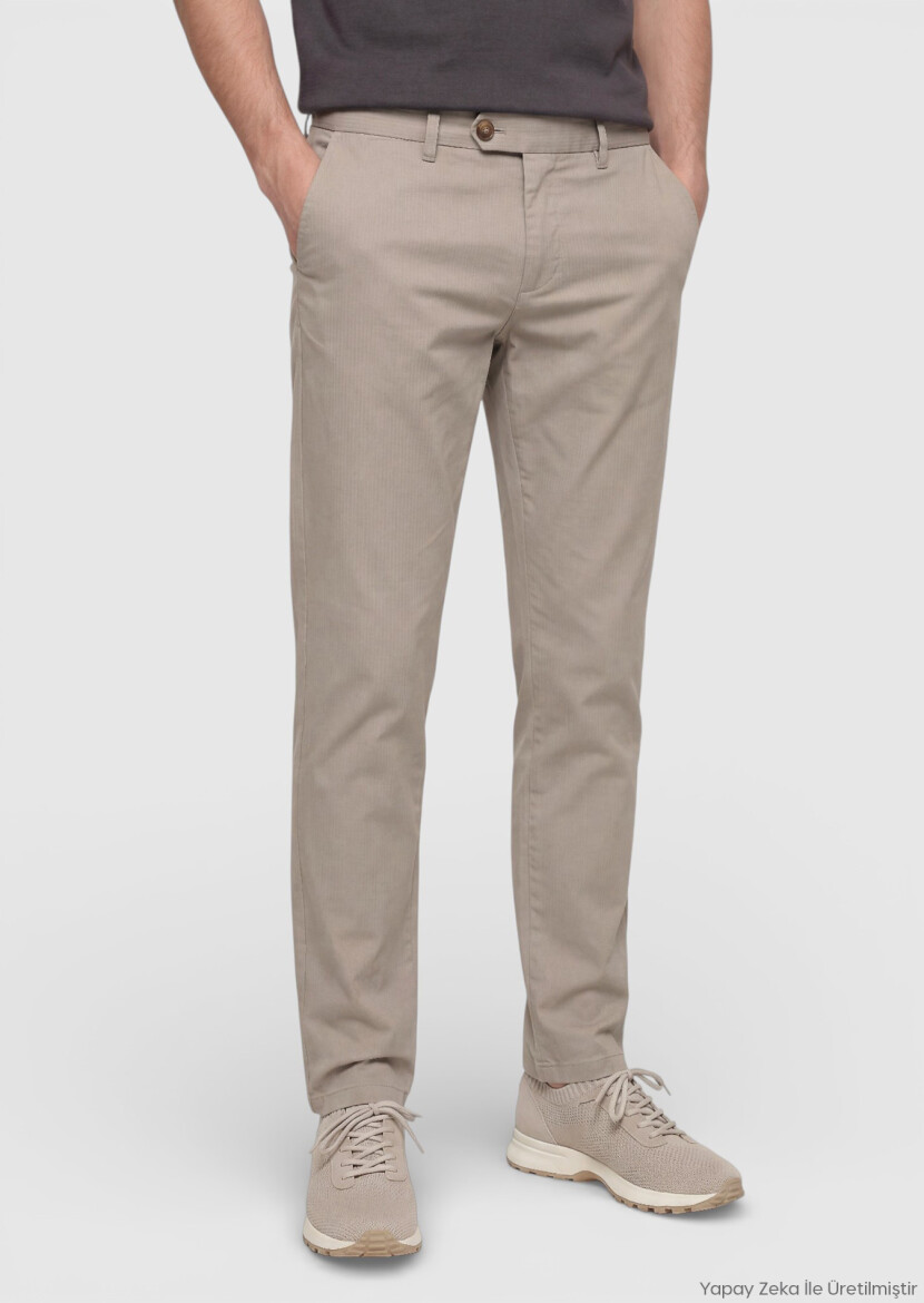 Mink Weaving Regular Fit Casual Cotton Blended Trousers - RAMSEY
