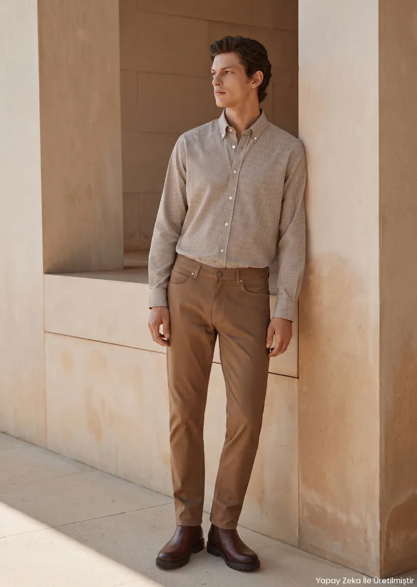 Mink Weaving Regular Fit Casual Cotton Blended Trousers - RAMSEY