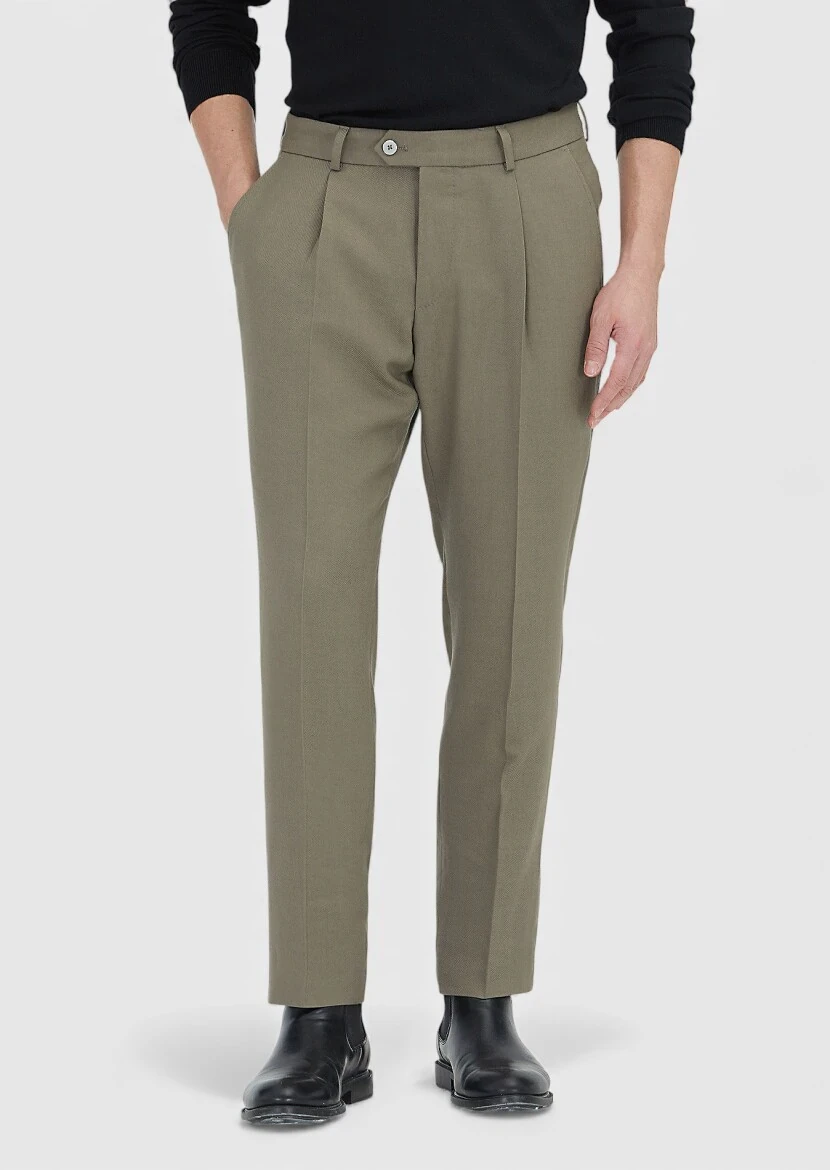 Mink Weaving Regular Fit Casual Wool Blended Trousers - RAMSEY