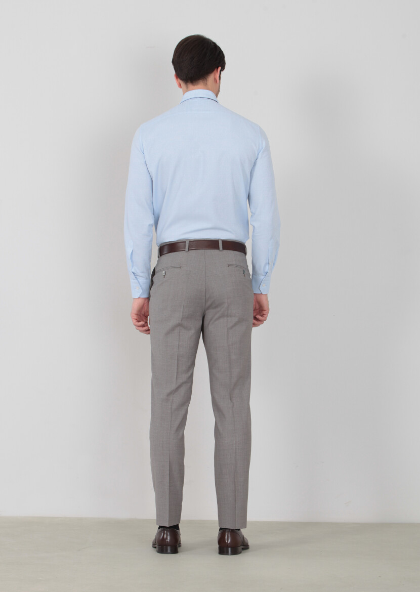 Mink Weaving Regular Fit Classical 100% Wool Trousers - 4