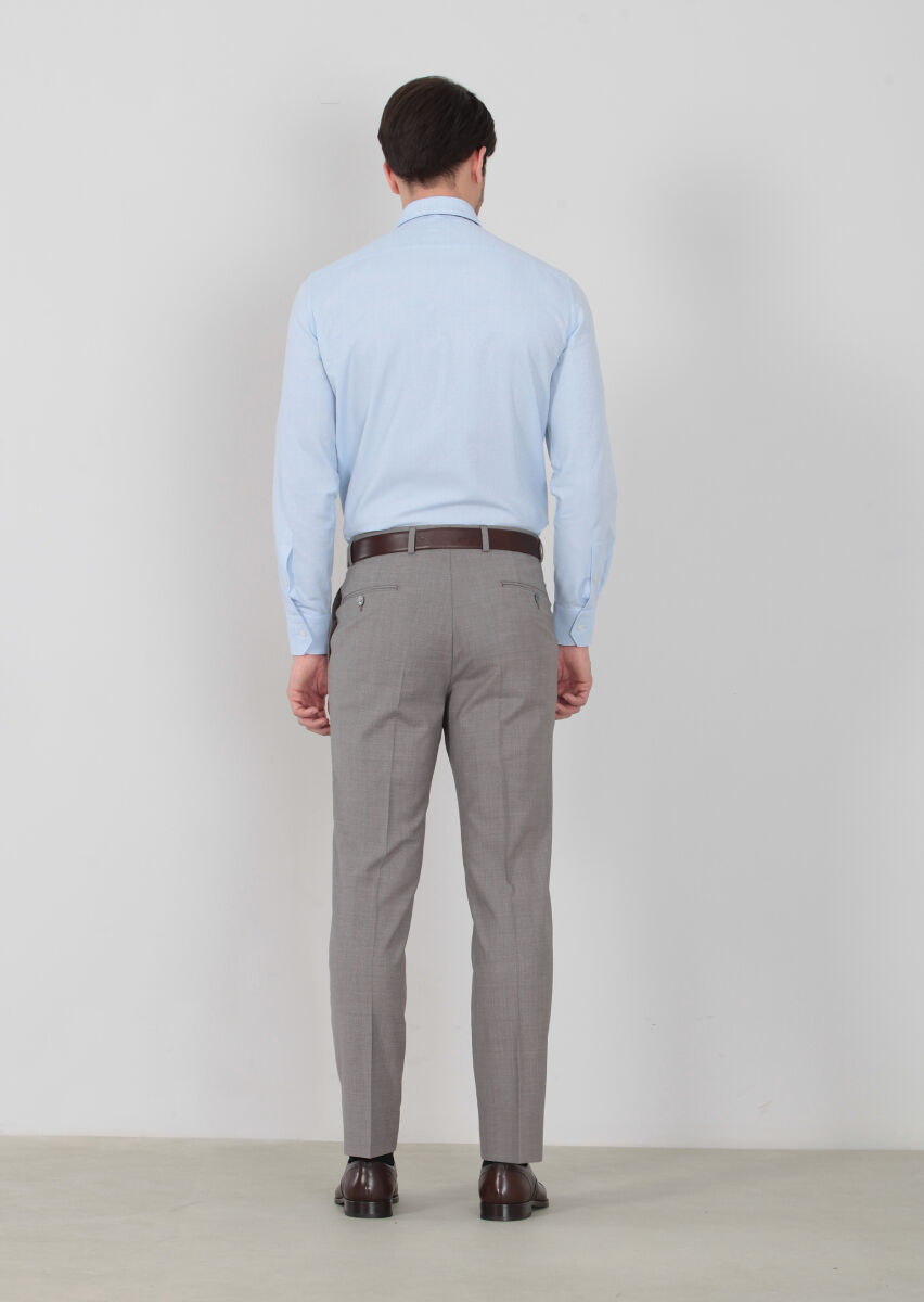 Mink Weaving Regular Fit Classical 100% Wool Trousers - 4