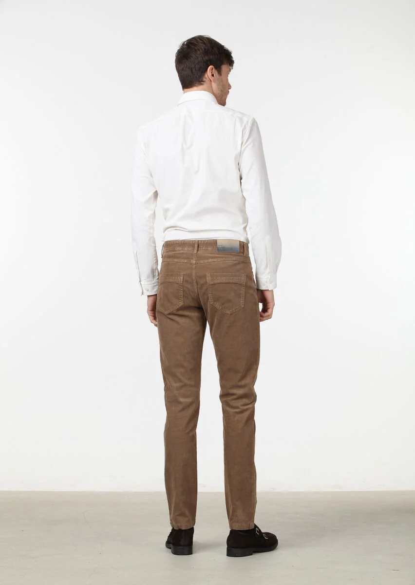 Mink Weaving Slim Fit Casual Cotton Blended Trousers - 4