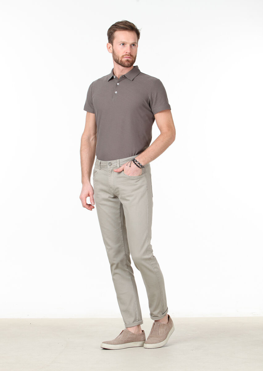 Mink Weaving Slim Fit Casual Cotton Blended Trousers - 2