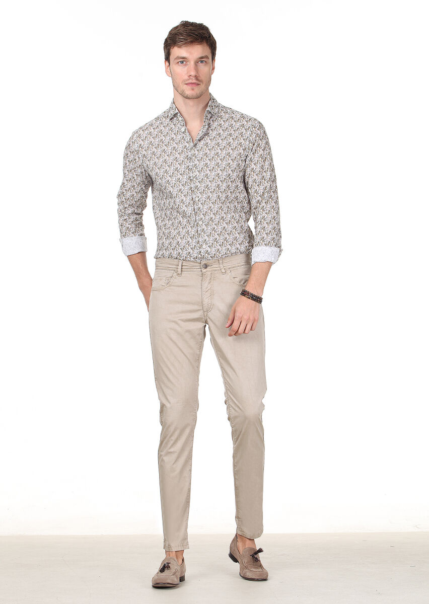 Mink Weaving Slim Fit Casual Cotton Blended Trousers - 2