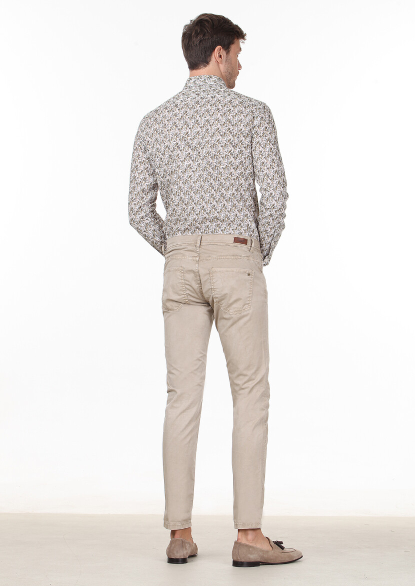 Mink Weaving Slim Fit Casual Cotton Blended Trousers - 4
