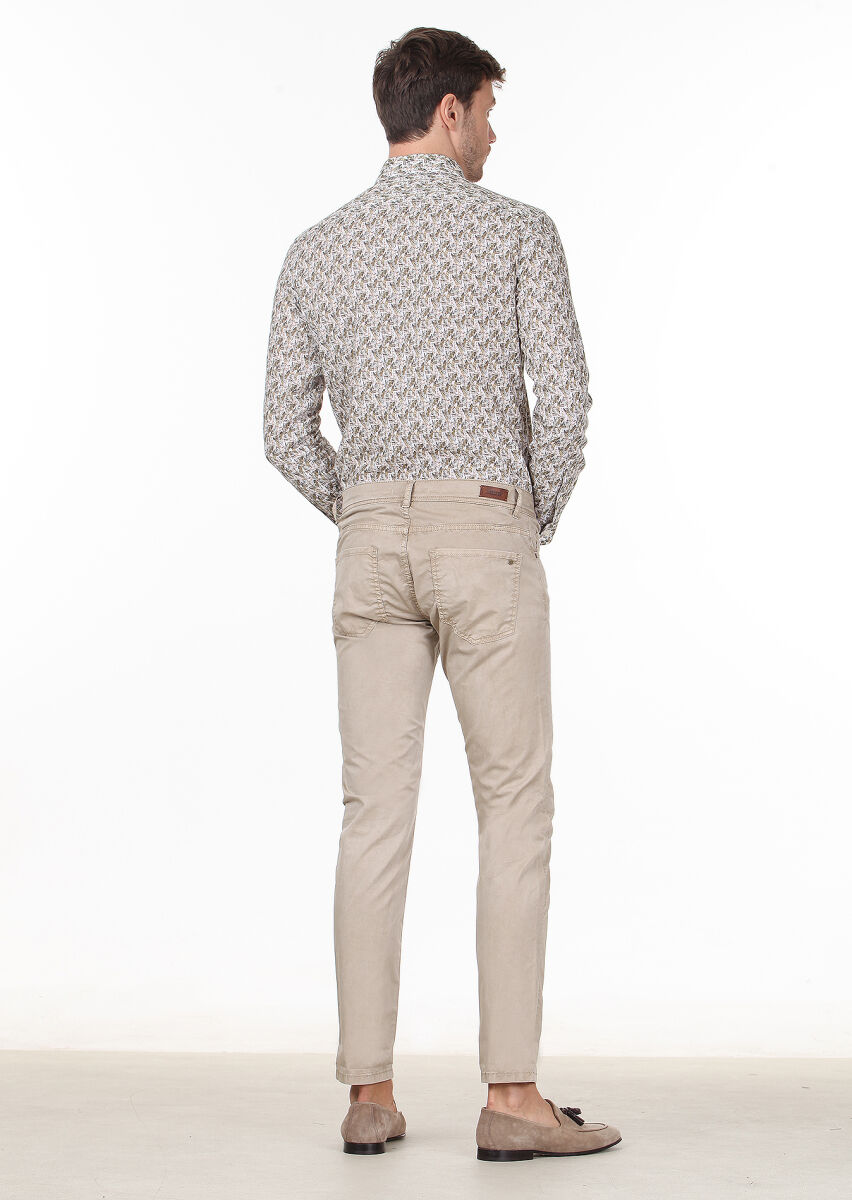 Mink Weaving Slim Fit Casual Cotton Blended Trousers - 4