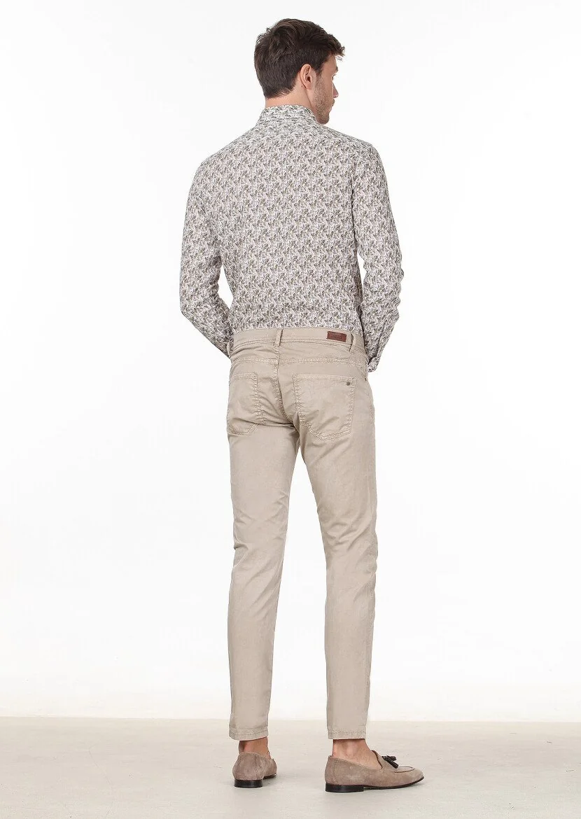 Mink Weaving Slim Fit Casual Cotton Blended Trousers - 4