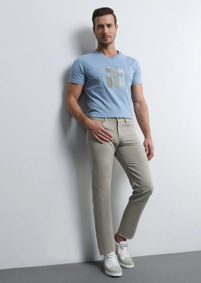 Mink Weaving Slim Fit Casual Cotton Blended Trousers - 3