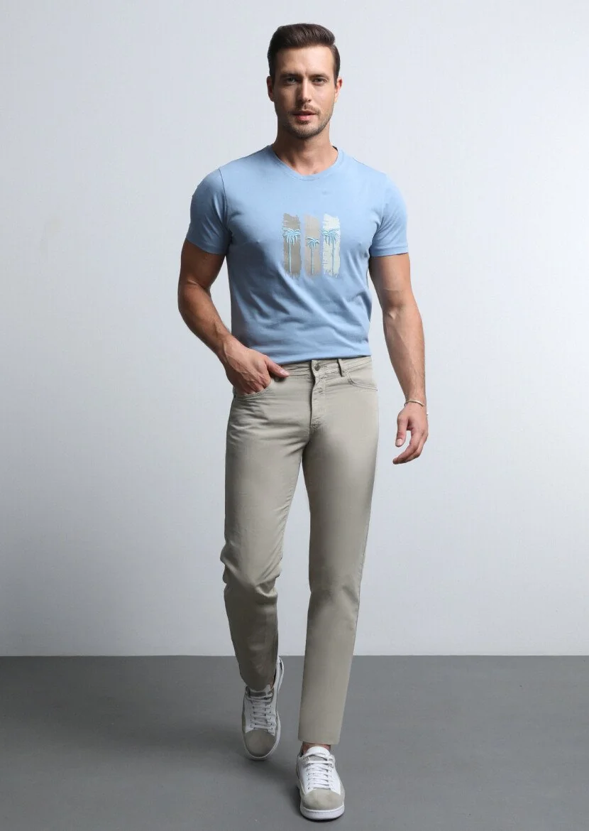 Mink Weaving Slim Fit Casual Cotton Blended Trousers - 4