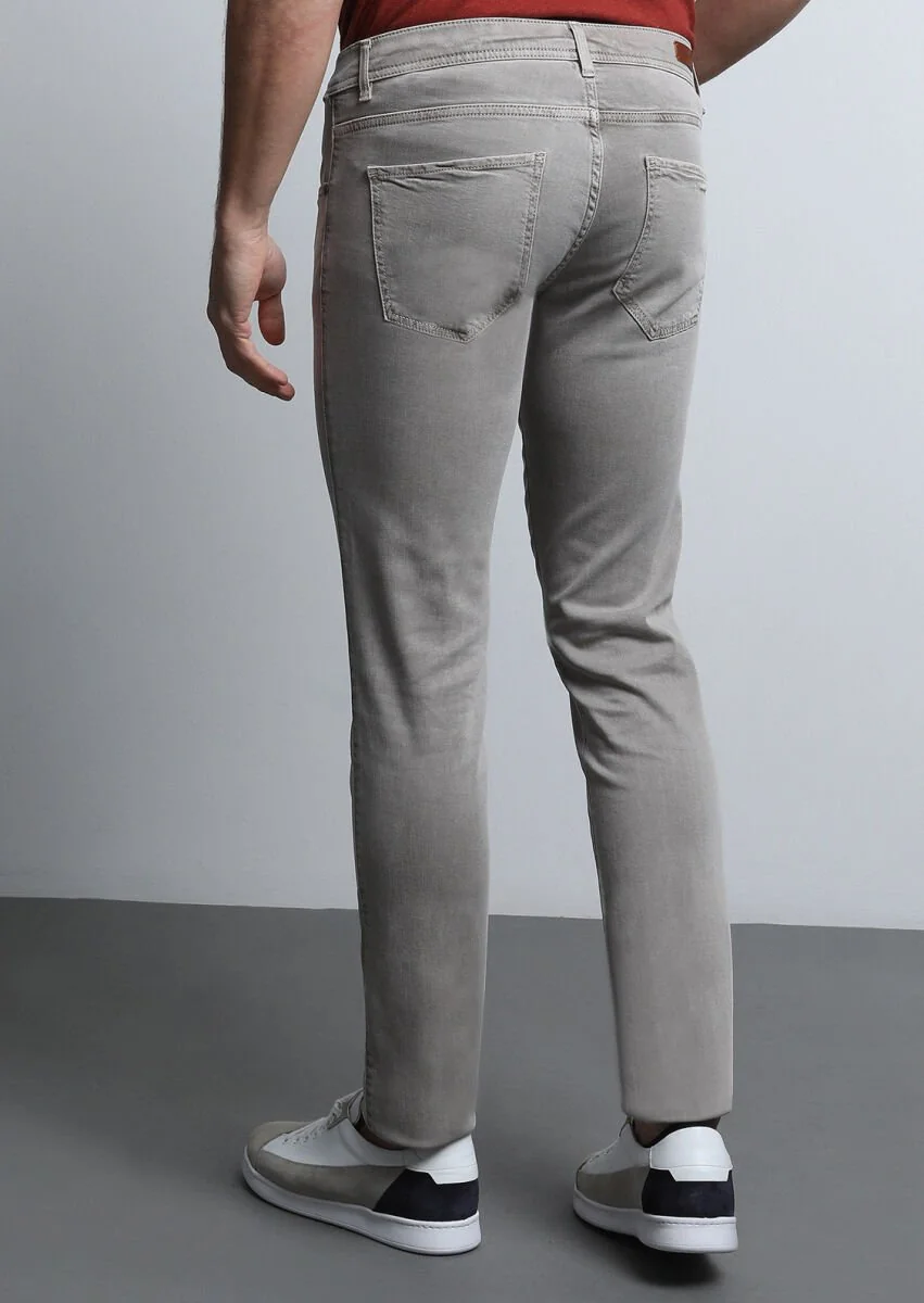 Mink Weaving Slim Fit Casual Cotton Blended Trousers - 5