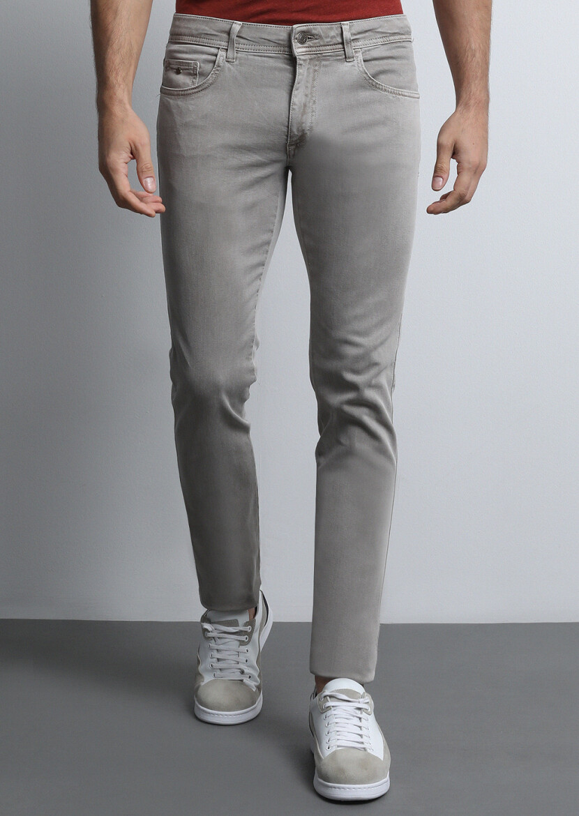 Mink Weaving Slim Fit Casual Cotton Blended Trousers 