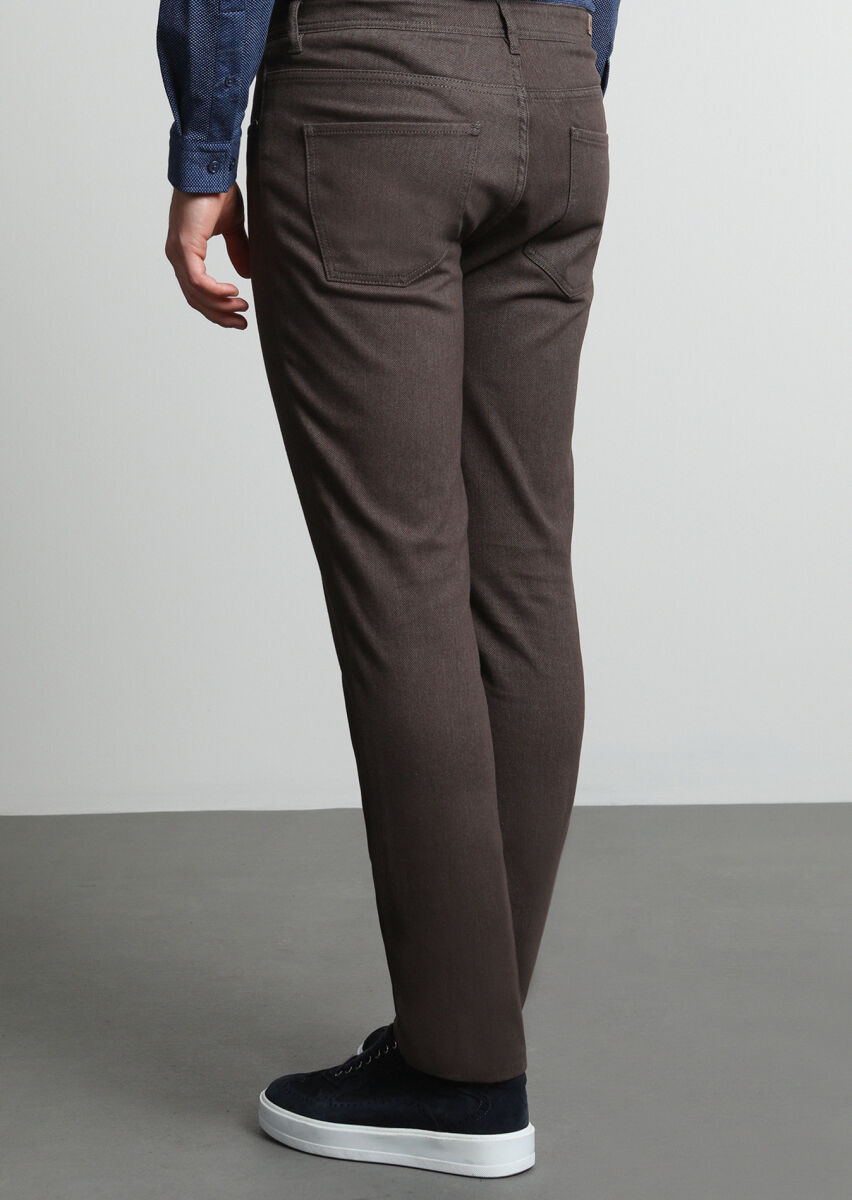 Mink Weaving Slim Fit Casual Cotton Blended Trousers - 3
