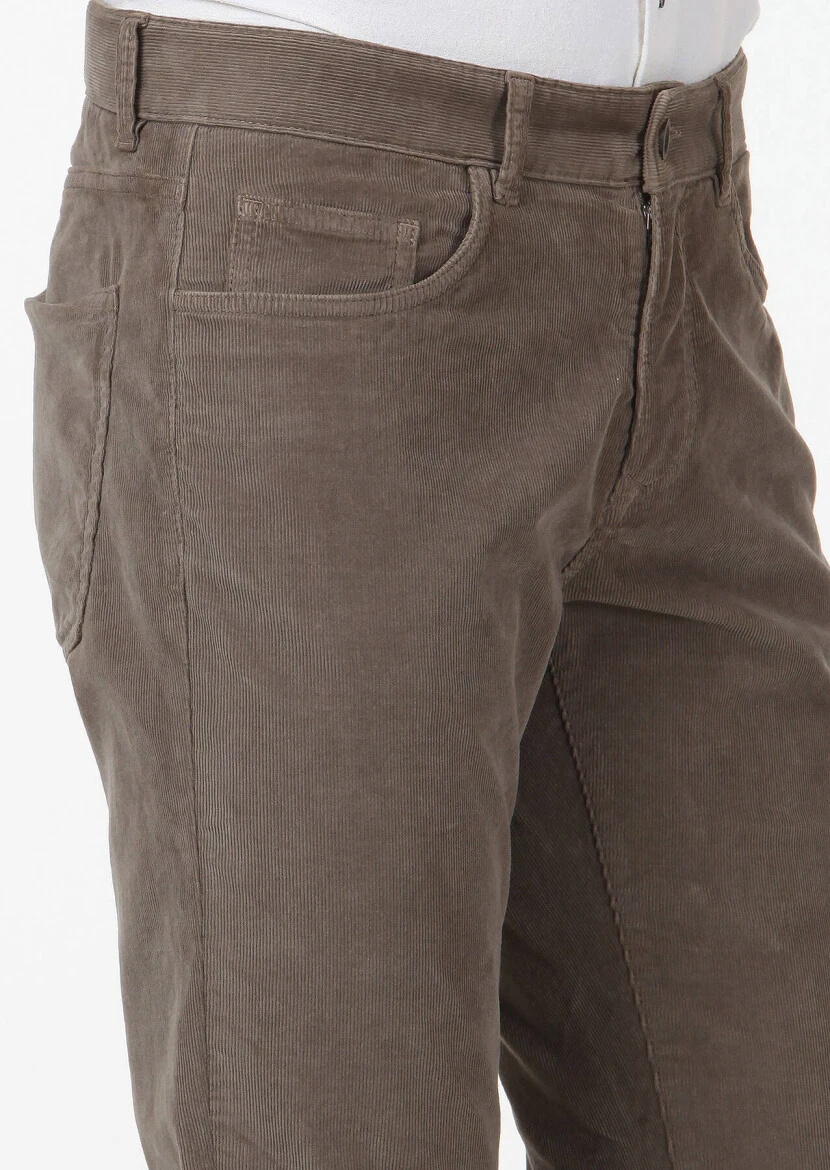 Mink Weaving Slim Fit Casual Cotton Blended Trousers - 3