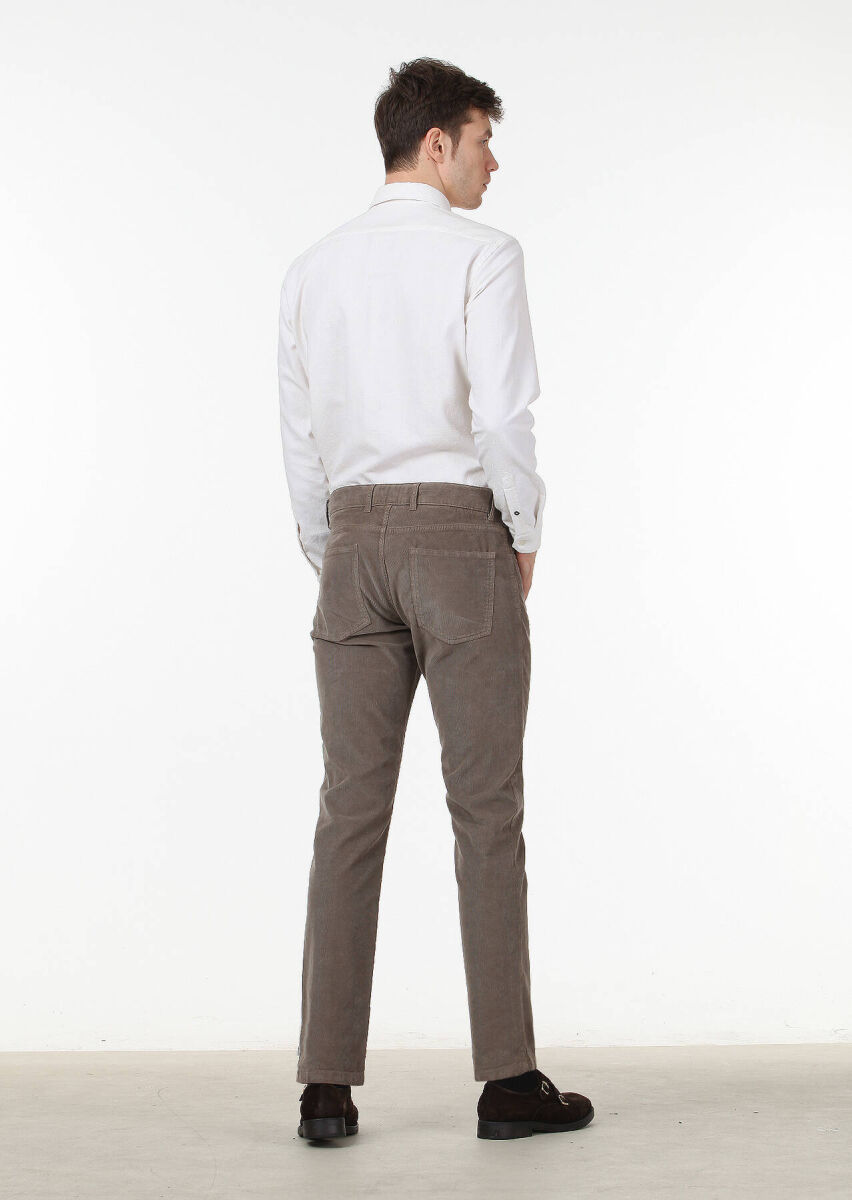 Mink Weaving Slim Fit Casual Cotton Blended Trousers - 2