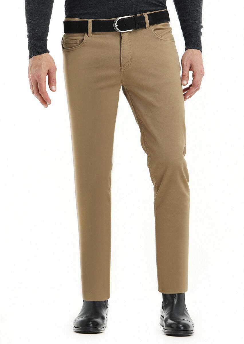 Mink Weaving Slim Fit Casual Cotton Blended Trousers - 2