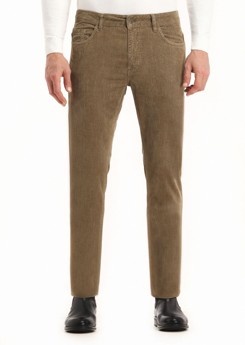 Mink Weaving Slim Fit Casual Cotton Blended Trousers - 2