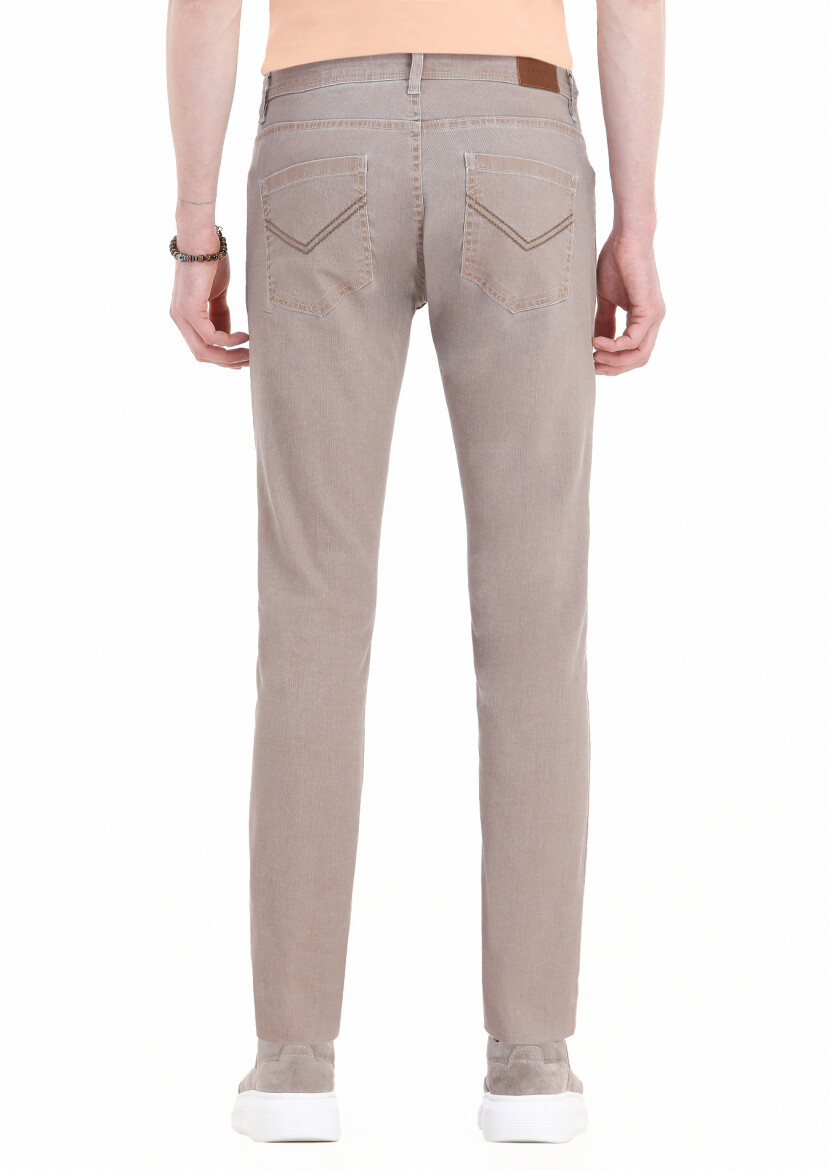 Mink Weaving Slim Fit Casual Cotton Blended Trousers - 3