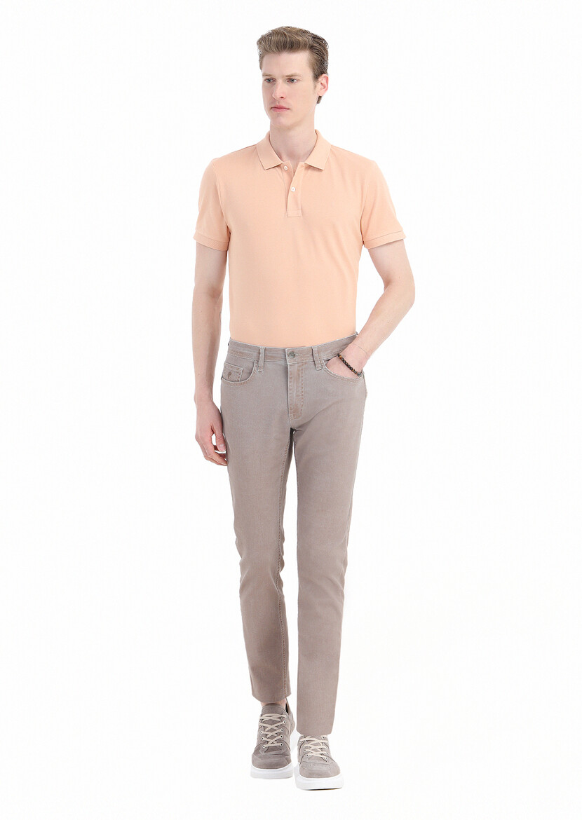 Mink Weaving Slim Fit Casual Cotton Blended Trousers 